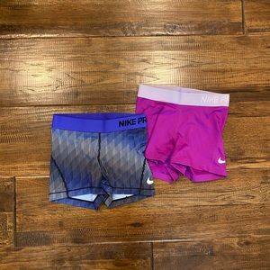 Two Nike pro shorts